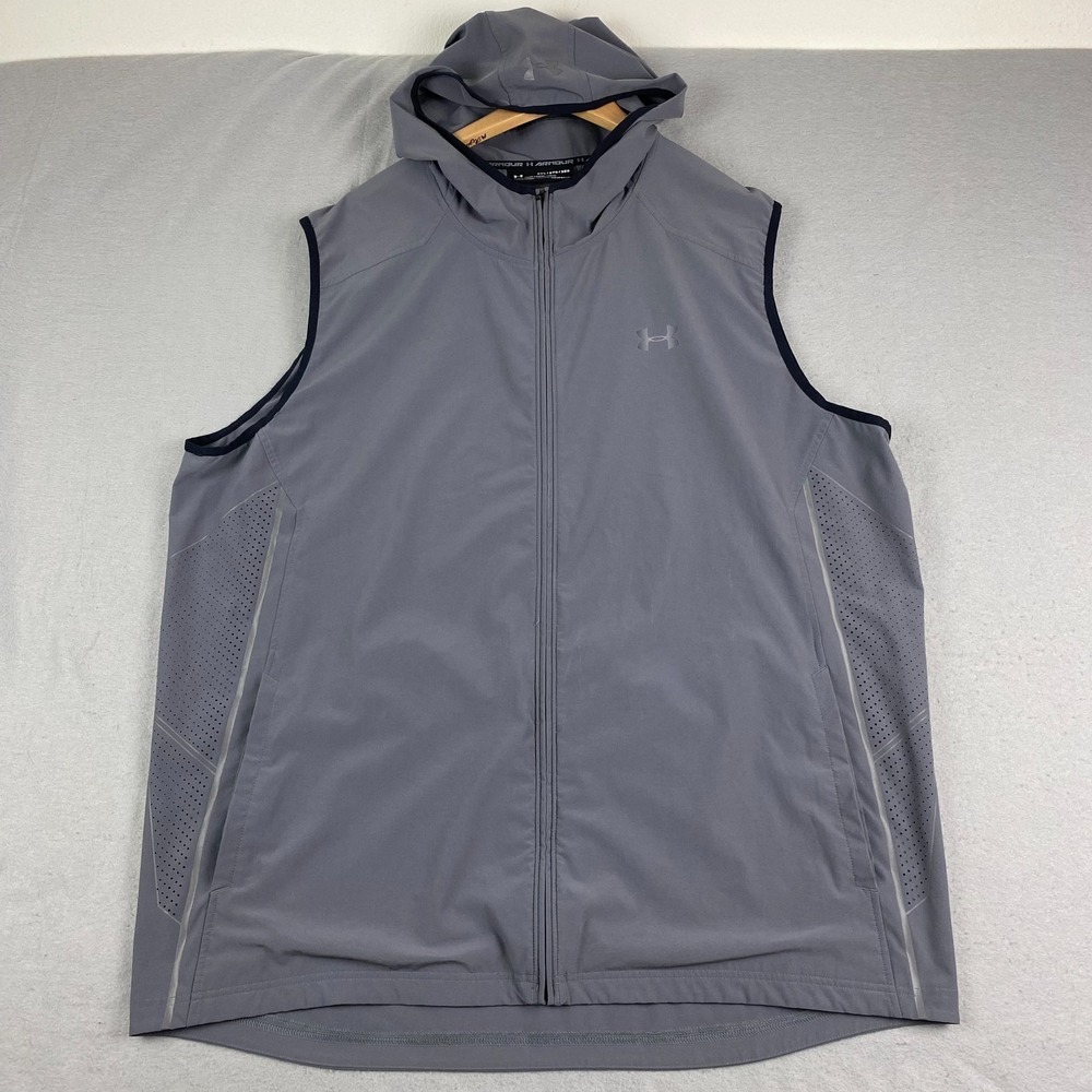 Under Armour Vest Mens 3XL  Hooded HeatGear Softshell Running Gym Lightweight